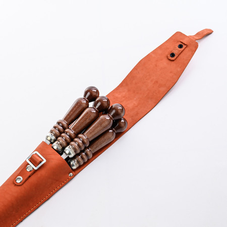 A set of skewers 670*12*3 mm in an orange leather case в Ярославле
