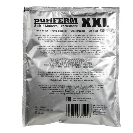 Turbo yeast alcohol "PuriFerm XXL" (350 gr) в Ярославле